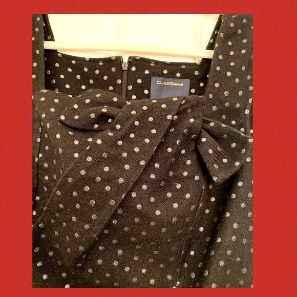 Class by Roberto Cavalli black dress with silver polka dots size USA 14 - Picture 3 of 7